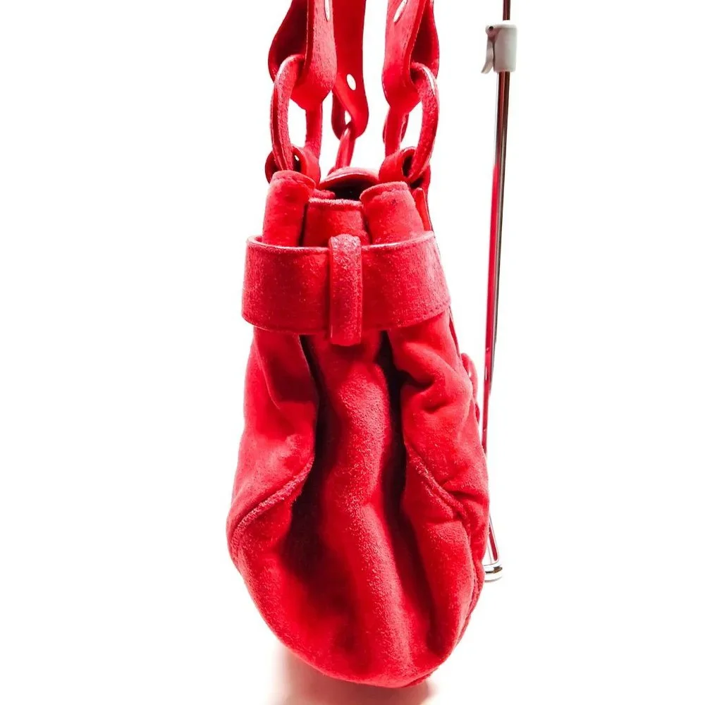 LOEWE Shoulder Bag Red Suede Leather - Picture 3 of 9